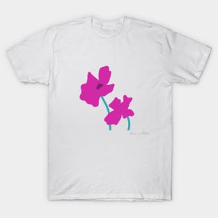 Fuchsia Ranunculus in Colorist style T-Shirt